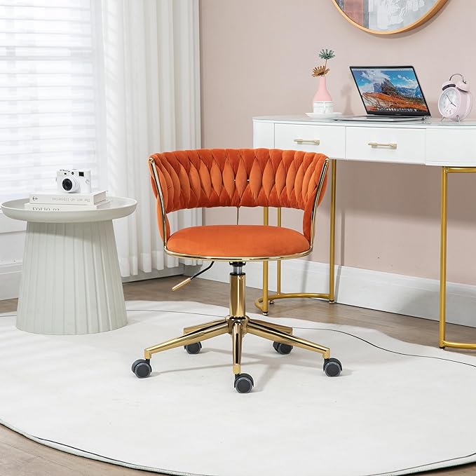 Home Office Desk Chair Vanity Chair Modern Adjustable Home Computer Executive Chair Swivel Task Chair for Small Space Living Room Make-up Studying