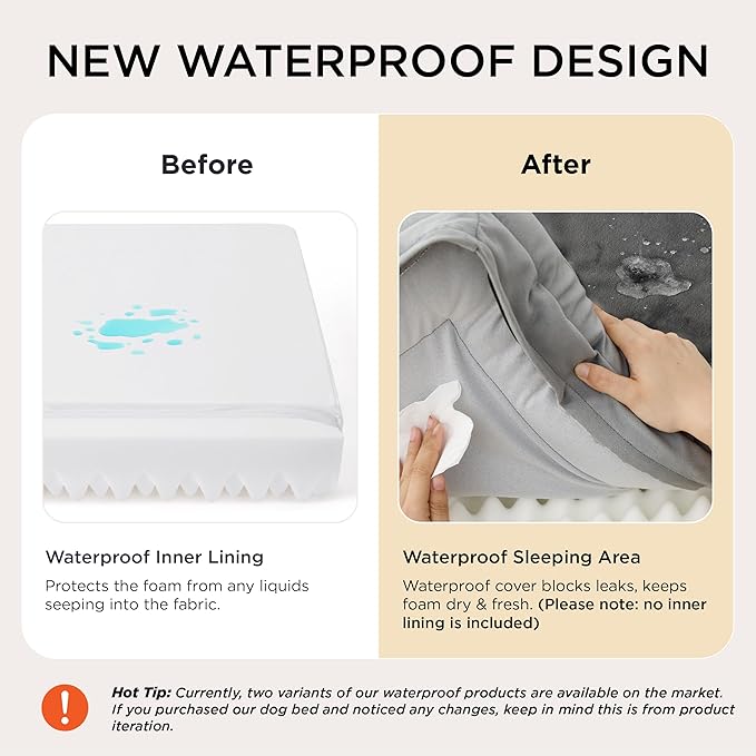 Bedsure Orthopedic Dog Bed Medium Size Dogs - Washable Medium Dog Cat Bed Waterproof Comfort Pet Couch Sofa with Washable Removable Cover Pets Bed with Nonskid Bottom Hazel 28