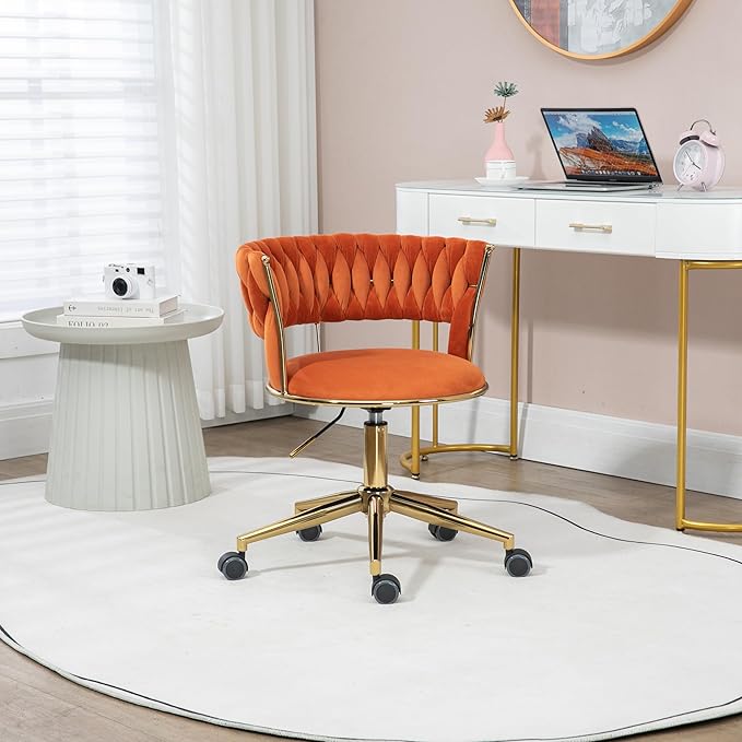 Home Office Desk Chair Vanity Chair Modern Adjustable Home Computer Executive Chair Swivel Task Chair for Small Space Living Room Make-up Studying