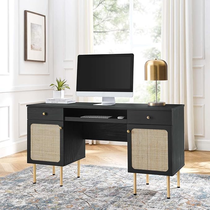 Modway EEI-6199-BLK Chaucer Office Desk Black