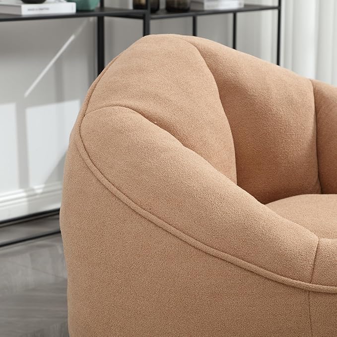 Small Bean Bag Chairs for Adults Single Sofa Chair with Ottoman Footrest Bean Bag Couch for Teens with Foam Filler Included Comfy Soft Lazy Sofa for Small Space/Living Room/Bedroom/Study
