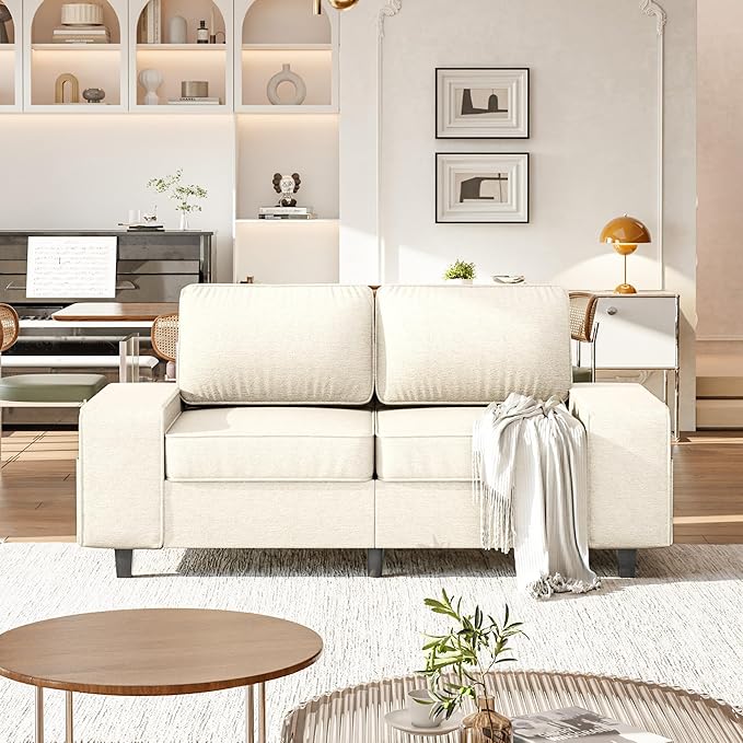 71 Loveseat Sofa for Living Room Deep Seat Mid Century Modern Chenille Fabric 2 Love Seat Couch Love Seats for Small SpaceLiving RoomStudioApartment