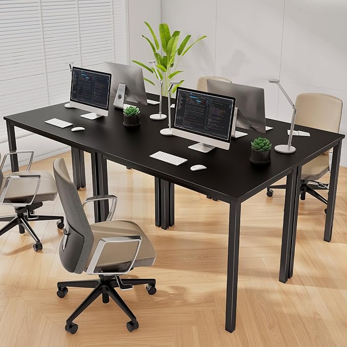 40 Inch Computer Desk Small Home Office Desk with Deeper Desktop Study Writing Gaming Table Modern Simple PC Desk for Office Home Bedroom Easy Assembly Adjustable Feet Black