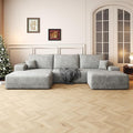 108 Sectional Couches for Living Room Modern Modular Sofa with L-Shape Couchs Upholstered Boneless Couch Deep Seat Sectional Couch with Chaise (Grey Left Facing Chaise+2Seaters+1Ottoman)