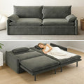 81 King Pull-Out Sofa Bed 3-in-1 Convertible Sleeper Sofa Bed with Hidden Storage &amp USB Charging Chenille Cloud Couch with Chaise Lounge for Living Room &amp Apartment Dark Grey | Pullout Cou
