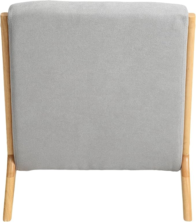 Mid Century Modern Accent Chair with Wood Frame Upholstered Living Room Chairs Reading Armchair for Bedroom