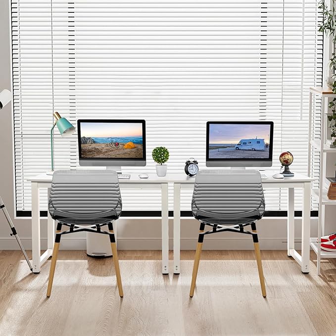43.3 White Office Desk Executive Office Desk Modern Work Desk Farmhouse Writing Table Computer Desk for HomeHome Office Desks Modern Compact Study Writing Table Workstation 110 x 60 x 75CM