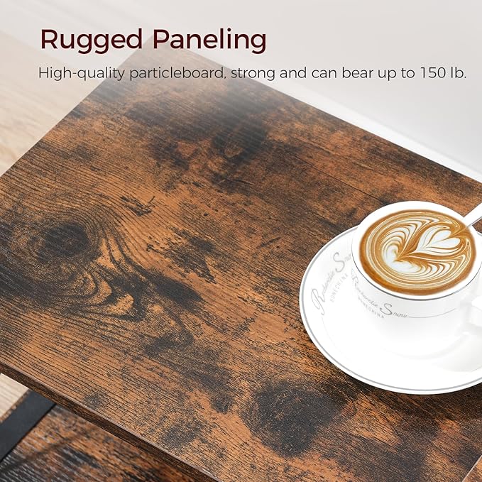 43.7” Floating TV Stand with Power Outlet Wall-Mounted Entertainment Center Floating Metal Frame Media Console Shelf for Under TV Storage for Living Room Bedroom Rustic Brown TVHR101E01