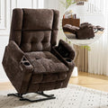 Oversized Power Recliner Chair for Elderly with Massage and Heat Dual Motor Lay Flat Recliner with Arm StorageLift Chair for Big Tall Infinite PositionExtended Footrest Lving Room Coffee