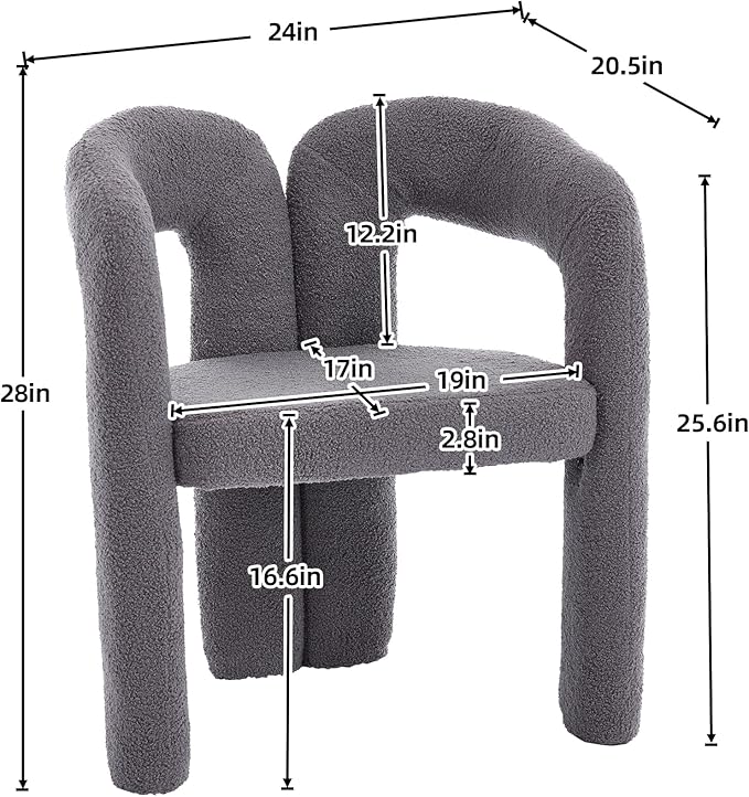 Set of 2 ChairsContemporary Designed Velvet Fabric Upholstered Accent Barrel Side Chair with Plywood Frame and Metal Base for Living Room (Gray Teddy)
