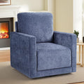Bonzy Home 360 Degree Swivel Accent Chair with Hidden Storage Space Soft Chenille Modern Arm Chair for Living Room and Bedroom Blue