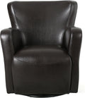Christopher Knight Home Vada Leather Swivel Chair Brown