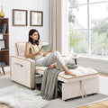 3 in 1 Convertible Sleeper Sofa Chair BedVelvet Tufted Upholstered Pull Out Sleeper Chair with Adjustable Backrest &amp Side PocketsModern Lounger Bed Recliner for Living Room/Office/Small Space(Be