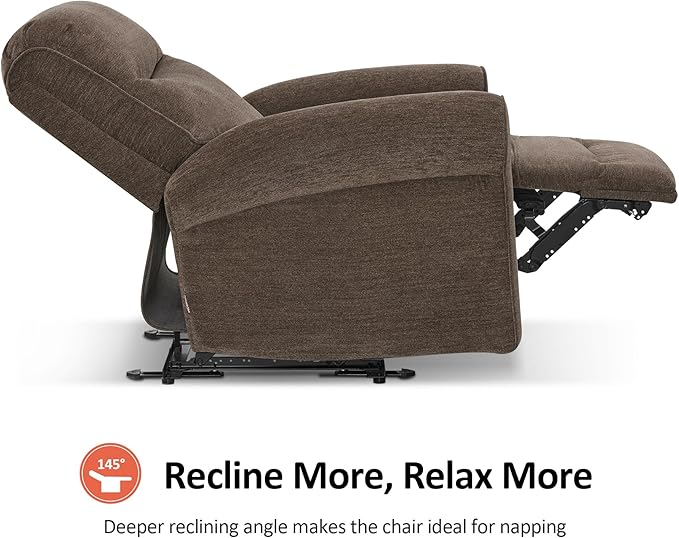 MCombo Power Wall Hugger Recliner Chair for Small Space RV Living Room USB &amp USB-C Charging Ports Modern Rolled Arm Recliner PR630 (Dark Brown Medium)