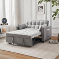 54.8'' Sleeper Sofa Bed 3-in-1 Convertible Couch with Pullout Bed Reclining Backrest Storage Pockets – Modern Space Lounge Furniture for Living Room Includes Toss PillowsGrey