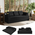 COMAX Futon Sofa Bed Queen 79 Convertible Sofa Bed Couches for Living Room 4 in 1 Folding Boneless Sleeper Corduroy Couch Loveseat Foam In a Box Comfy Foldable Lounge Fold Out Floor Mattress Black