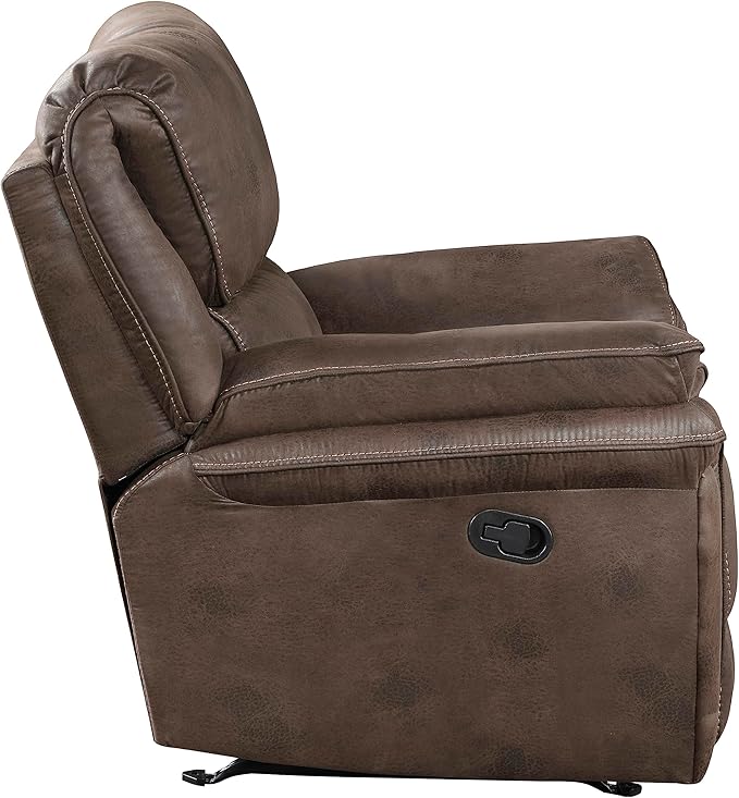 Lexicon Dorritt Microfiber Manual Rocker Reclining Chair Brown