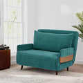 3-in-1 Convertible Sofa Bed Futon Loveseat Couch with Pillow Adjustable Backrest and Removable Armrests Recliner Sleeper Sofa for Small Spaces Living Room Bedroom or Office Peacock Blue