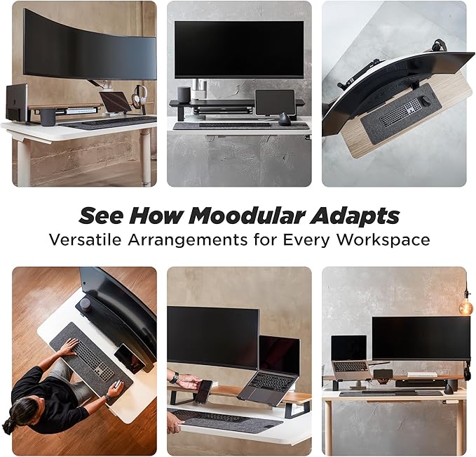 Moodular Add-ons Tablet/Smart Accessory Stand [Accessory Only - Requires Moodular Wooden Monitor Stand Slide Rails for Use] Black MSA-TS