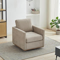 360° Swivel Upholstered Armchair 30.7 W Modern Comfort Single Sofa Chair for Living Room Bedroom Apartment Nursery Taupe