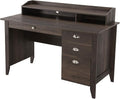 LOKATSE HOME Executive Computer Wood Desk with Drawers Home Office Writing Study Desk with Hutch