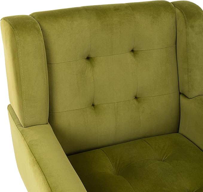 Modern Soft Velvet Material Ergonomics Accent Chair Living Room Chair Bedroom Chair Home Chair with Black Legs for Indoor Home