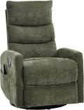PELUMY 360° Swivel Rocker Recliner with Heat &amp Vibration Massage Glider Rocking Chair for Adults Compact Recliner for Living Room Small Spaces Nursery Bedroom (Chenille Green)