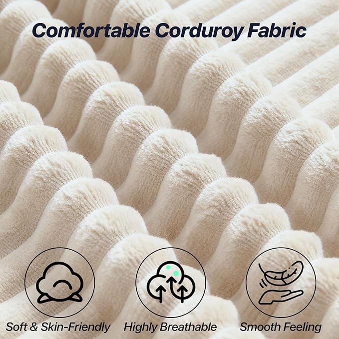101.5'' Modular Sectional Sofa Cloud Sectional Couch with Deep Seat Comfy Fluffy L Shaped Couches Memory Foam Sofa with 1 Ottoman Corduroy Boneless Couch No Assembly Required Beige