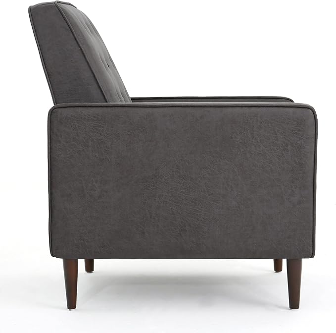 Christopher Knight Home Mervynn Mid-Century Modern Microfiber Recliner Slate / Dark Espresso