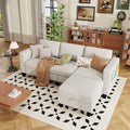 ZeeFu Sectional Sofa Couch with Storage Ottoman 78 L Shaped Modular 3 Seater Couches for Living Room Modern Linen Fabric Set for Small Space Apartment Office