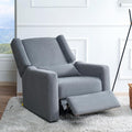Naomi Home Tanya Luxury Motion Recliner Chair Gray – Plush Upholstered Glider Rocker with USB Charging Swivel and Lumbar Support for Nursery Comfort 275 lbs Capacity