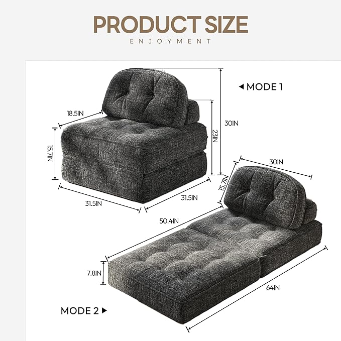 Dowinx Folding Sofa Bed with Pillow Small Convertible Comfy Couch Bed for Adults Home Lounge and Gaming Modern Comfortable Design for Apartment Living Room Bedroom Smooth Velvet Black