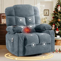 Oversized Massage Swivel Recliner Chair with Lumbar Heating for Living Room Rocker Recliner Single Sofa with Cup Holders and USB Charge Port Large Big Chair Recliners for Adult