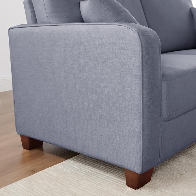 VANOMi Loveseat Couches for Living Room Modern Sofas &amp Couches with Cushion &amp 2 Pillow Comfy Linen Loveseat Sofa for Small Space Office Apartment Light Grey
