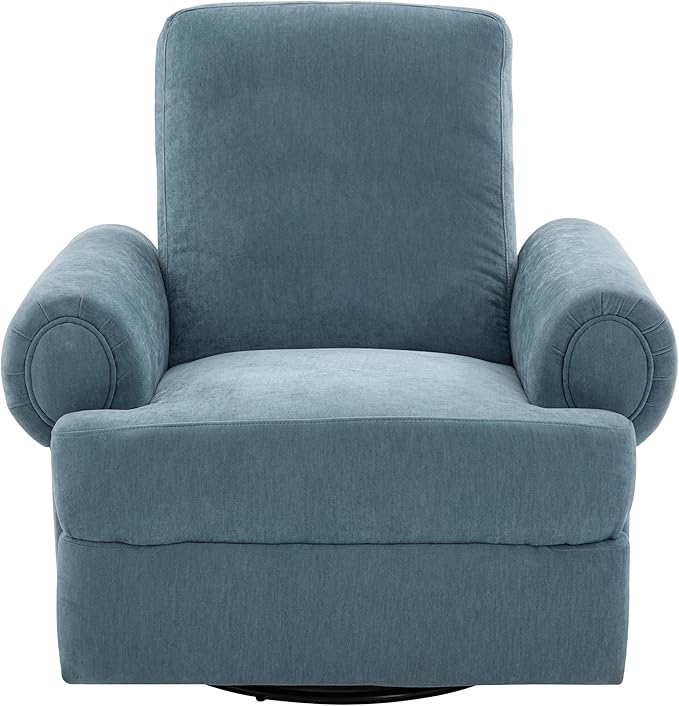 Merax Manual Recliner Sofa Swivel Recliner Rocker Chair with Adjustable Backrest for Living Room Bedroom or Nursery Sky Blue