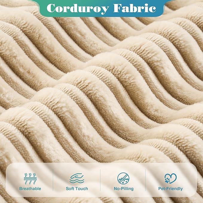 Folding Sofa Bed Convertible Sleeper Chair with Pillow Back Support Foldable Corduroy Futon Floor Couch Comfy Fold Out Chair Bed for Living Room Bedroom Dorm Beige