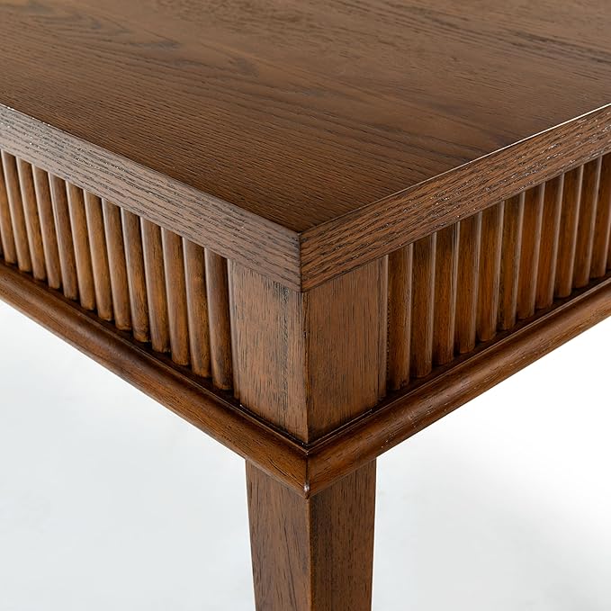 SAFAVIEH Couture Collection Shelbie Medium Oak Brown &amp Black 1-Drawer Reeded Computer Table Office Writing Desk