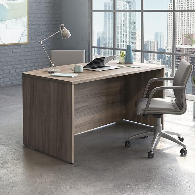 OfficeWorks by Sauder Affirm 60'' Bow Front Desk Shell L: 34.25'' x W: 59.06'' x H: 29.29'' Hudson Elm
