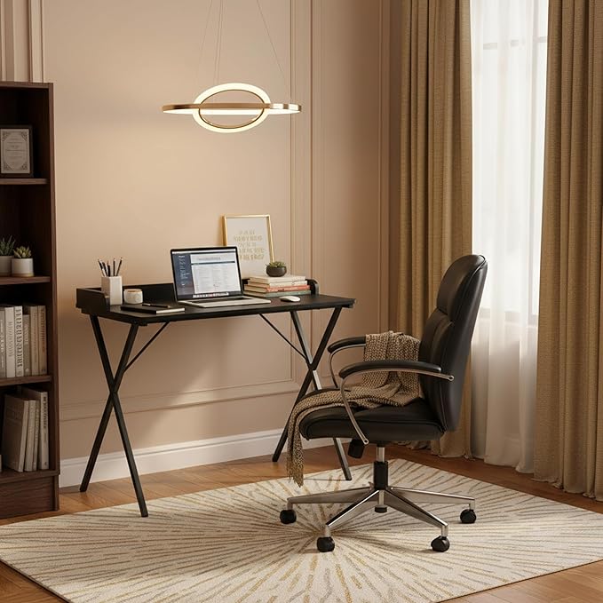 FurnitureR Office Desk Simple Style Writing Table Computer Study Desk with Baffle Home Office PC Laptop Table 39.4 Inches Black