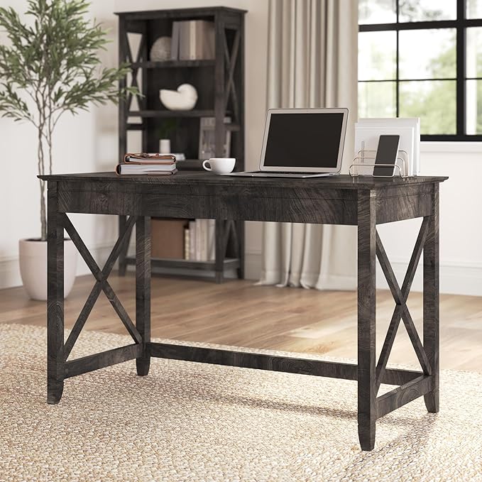 Bush Home Key West 48W Writing Desk in Dark Gray Hickory