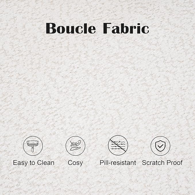 144 Sectional Couches for Living Room Comfy U-Shaped Cloud Couch with Chaise Lounge Modern Deep Seat Boneless Sofa No Assembly Required (Boucle White)