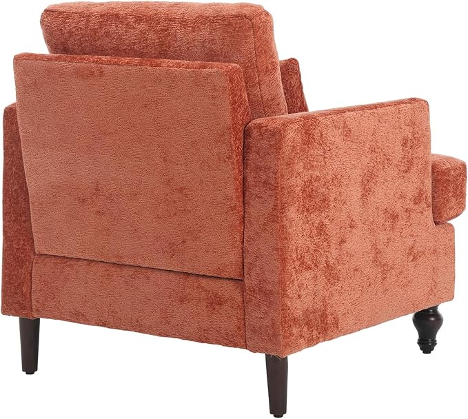 KEIKI Mid Century Modern Accent Chair for Living Room Single Sofa Armchairs with Studded Solid Wood Frame for Bedroom Reading
