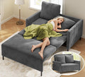 Corduroy Convertible Sofa Bed 47 Loveseat Sleeper Sofa Pull out Couch 618lbs Capacity Modern Sleeper Couch Bed 2 Fluffy Pillows Included Small Couches for Small Spaces/Apartment/Office Grey