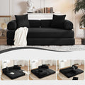 4-in-1 Free Combination Loveseat Convertible Sleeper Sofa Bed Floding Accent Futon Couch Corduroy Modular Sectional Sofa&ampCouch King Size Floor Daybed for Living Room Apartment Office Furniture