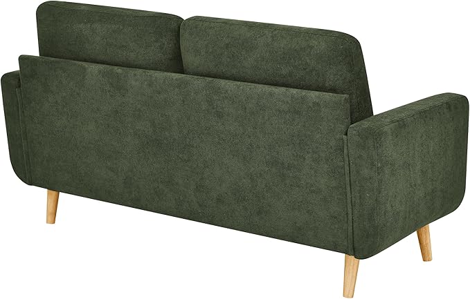 Dark Green 56 Loveseat Sofa Couches for Small Spaces Mid Century Love Seat Couches for Living Room Upholstered 2-Seater Small Couch for Bedroom Apartment Easy Assembly (Dark Green)