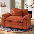 CDCASA Oversized Accent Chair Chenille Comfy Cloud Sofa Chair with Large Seat and Upholstered Armrests Modern Extra Wide Armchair Reading Chairs for Bedroom Living RoomTerracotta Orange