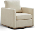 Aoiy &amp Wifon 30.7 W Swivel Accent Chair Mid Century Modern Swivel Chair for Living Room Comfy Small Accent Chair Wavy Chenille Beige