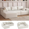 108Modern Sectional SofaModular Convertible L-Shape SofasUpholstered Couches with Deep SeatPet-Friendly Sponge Sofa for Living Room BedroomSofa bed for small space (Beige Left Facing Chaise)