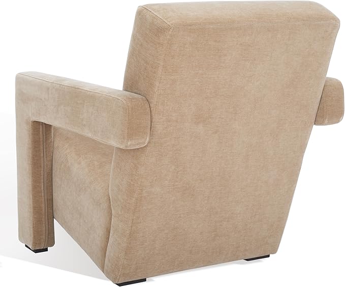 SAFAVIEH Couture Collection Taylor Modern Light Brown Velvet Upholstered Accent Chair (Fully Assembled)