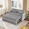Kiztir Futon Sofa Bed 55.5 Small Loveseat Sleeper Sofa Comfy Velvet Pull Out Couch Bed with 3 Levels Adjustable Backrest and Side Pockets for Living Room Bedroom Apartment Small Spaces (A-Grey) |